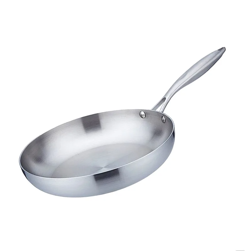 Kitchen 304 Stainless Steel Frying Pan 12/16CM Not Easy Stick