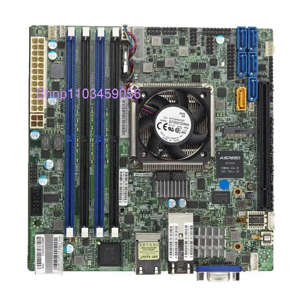 슈퍼 마이크로 X10SDV-4C +-TLN4F 용 제온 프로세서 D-1518, 단일 소켓, FCBGA 1667 Mini-ITX DDR4-2133MHz, 4 * SATA3 (6Gbps) 포트, 신제품