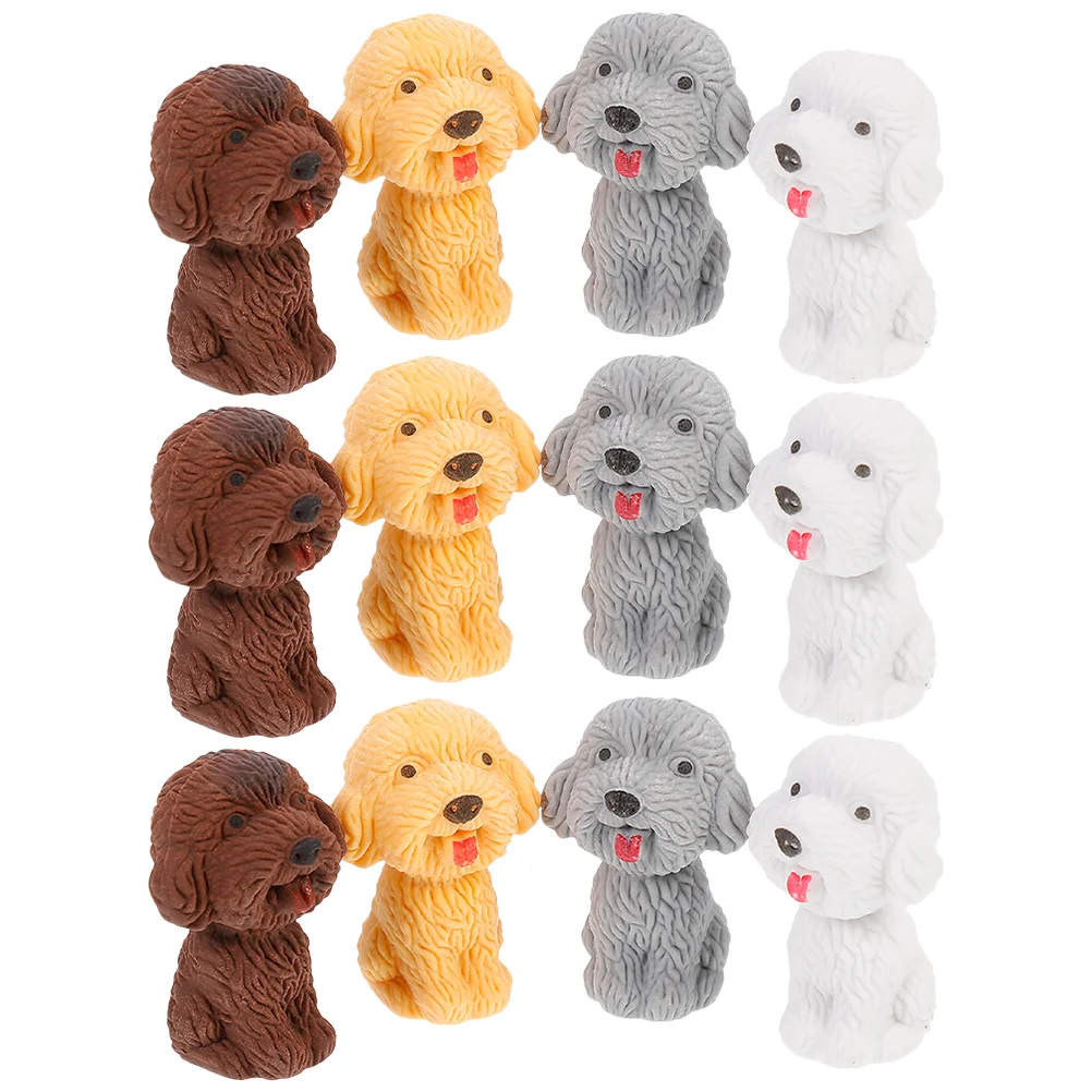 

24 Pcs Chrismas Gifts Dog Party Favors Eraser Animal Pencil Erasers Portable Mini for Classroom Pupils Cute Drawing Accessory