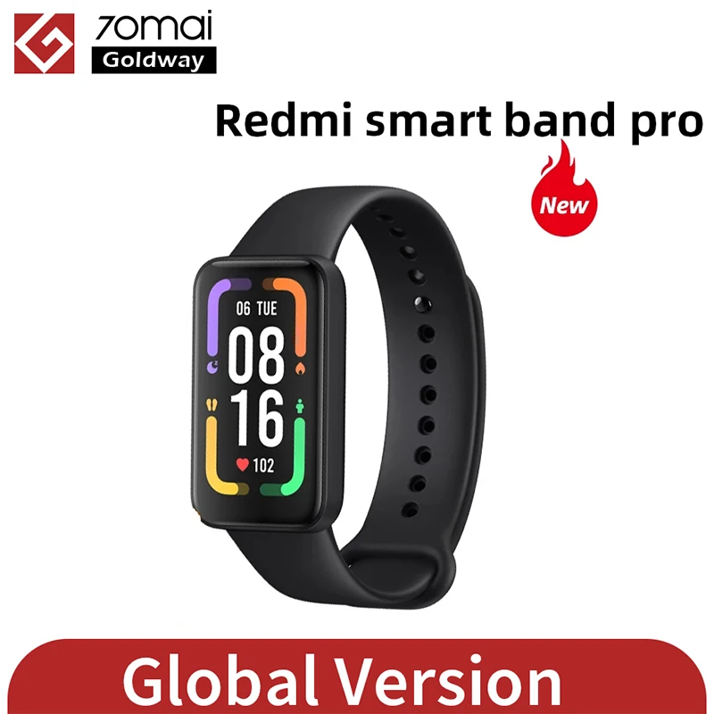 Xiaomi – Bracelet connecté Redmi Band Pro Mi, Version globale, écran AMOLED 7 couleurs, suivi du sommeil et du taux d'oxygène dans le sang, étanchéité 5atm 1