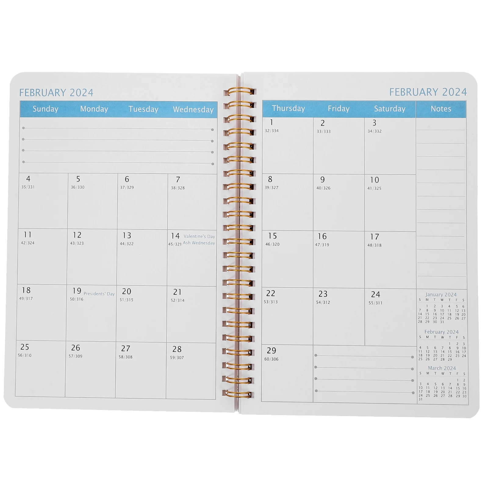 

Calendar 2024-2026 Binder Clips Money Budgeting Planner Agenda Notepad Portable Work Book Cash