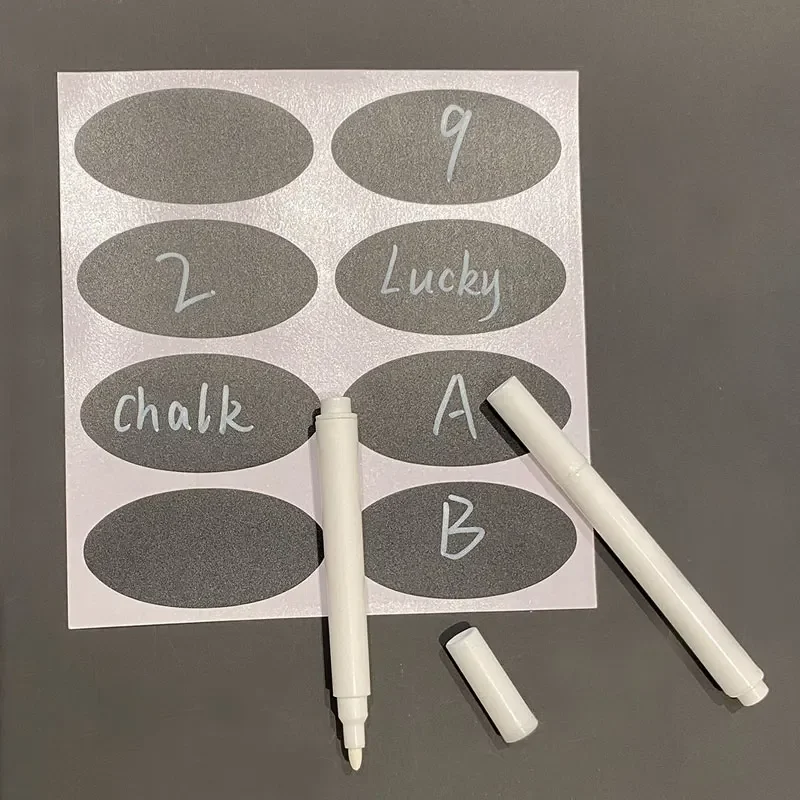 

1/3/5PCs Erasable Marker Pens Label Stickers White Liquid Chalk Pens Storage Jar Spice Label Stickers Blackboard Tag for Kitchen