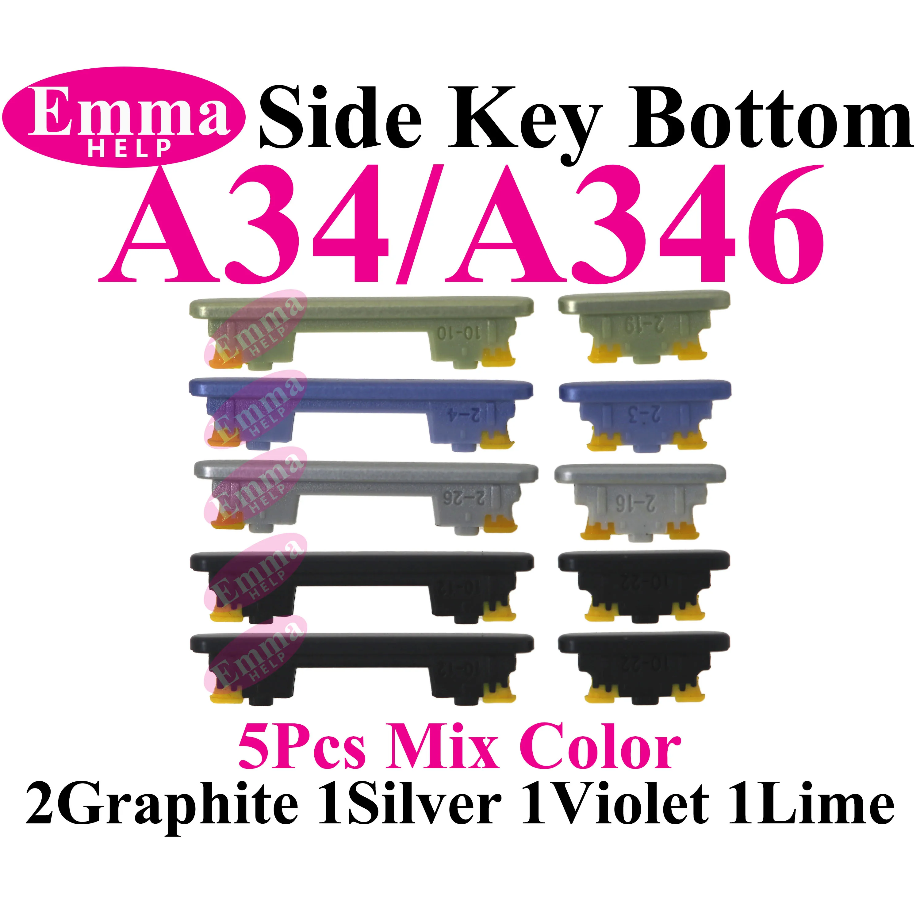 5-Piece On/Off & Volume Side Key Button Set Replacement
