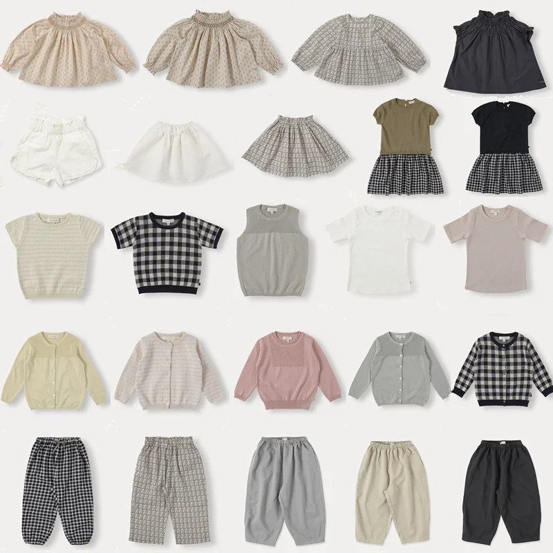 2026 신상 플로럴 여아 블라우스 & 스커트 세트 봄 패치워크  드레스 키즈 니트 가디건 남아 캐주얼 팬츠 티셔츠 수트