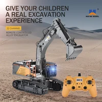HUINA 1592 Alloy Excavator Truck 1/14 RC Radio Controlled Car 2.4G Engineering Vehicle Model 22CH Electric Car Kid Toys for Boys 2