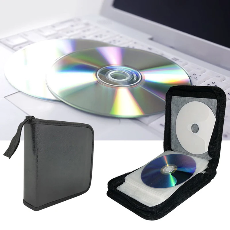 40 Disc CD Storage Bag Case Double-side Hard Album Home DVD Organizer Box cd dvd storage bag cd dvd storage case