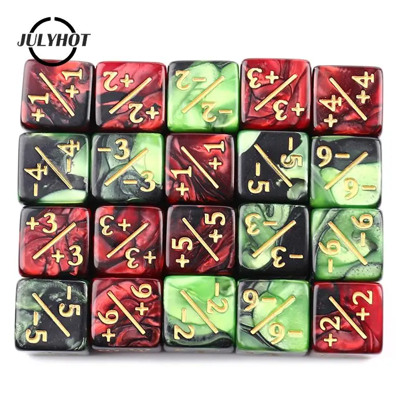 10Pcs 6 Side Dice Counters +1/-1 Dice Kids Toy Counting Dice For Game The Gathering/Card Gaming Dice