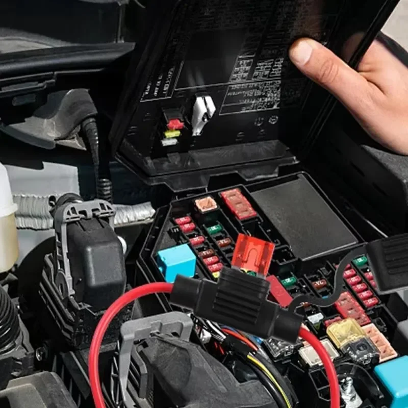 20/5pcs Mini Blade Car Fuse Holder Waterproof Fuse Socket in Line Cutoff Switch Adapter Splash-proof Box Holder 12V 30A, fuse holder