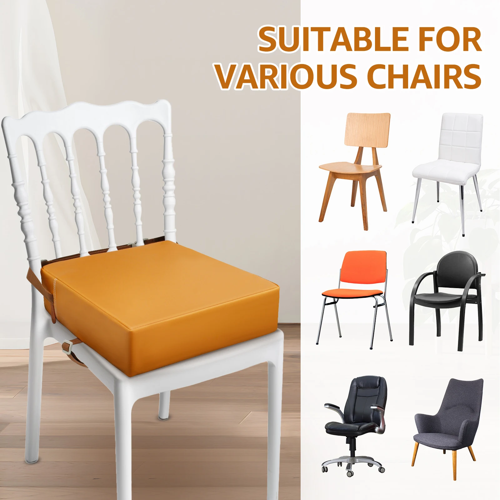 Chair Pad Cushions Child Baby Dining Chair Booster Cushion Premium Leather Case Removable Washable Comfortable Soft Seat Cushion 3