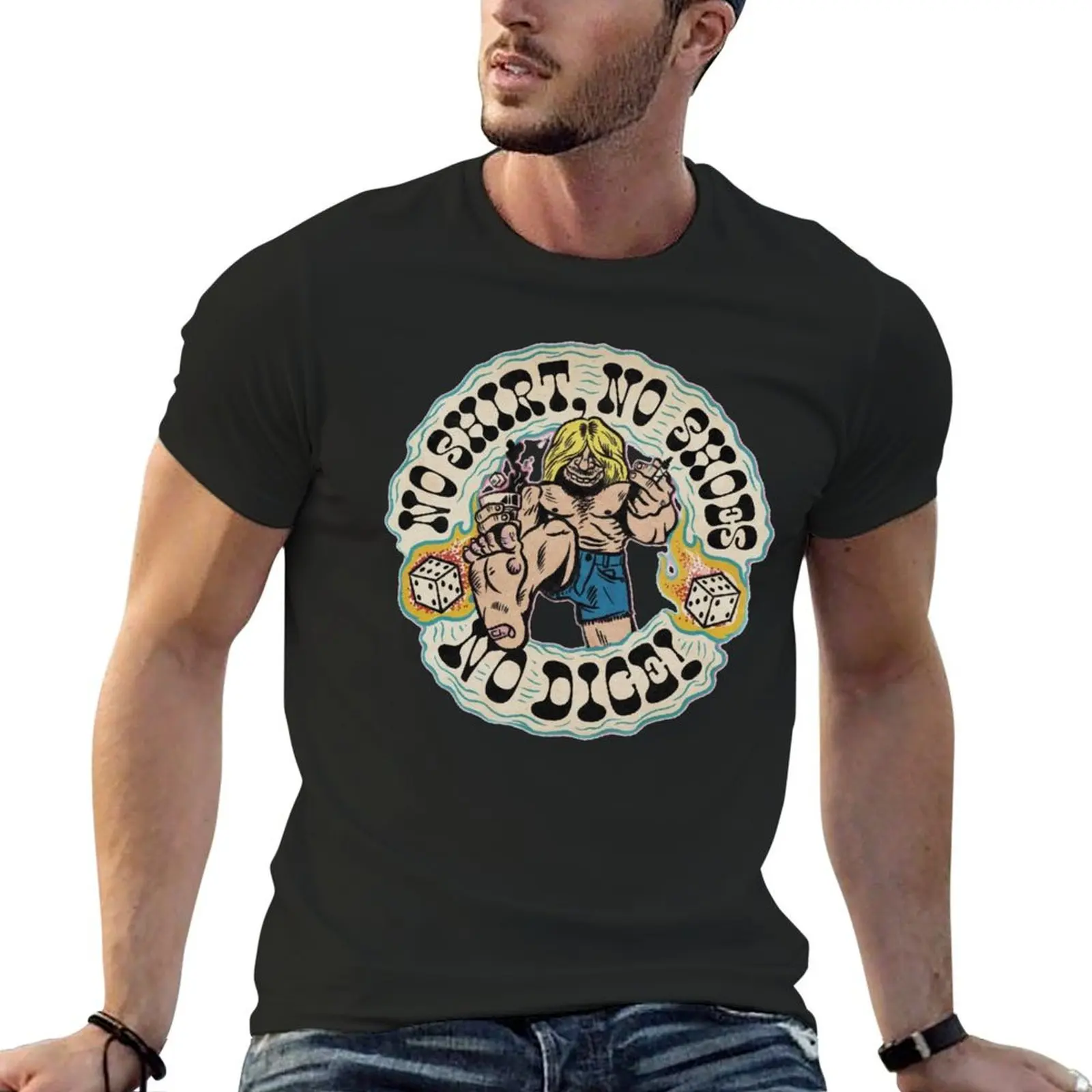 

no shirt, no shoes, no dice, T-Shirt hippie clothes customizeds vintage t shirts cheap stuff t shirts for men pack