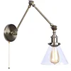 IWHD Long Swing Arm Loft LED Lamps Industrial Vintage Cafe Bar Balcony Bedside Lamp Pull Chain Switch Clear Glass Mirror Light 5
