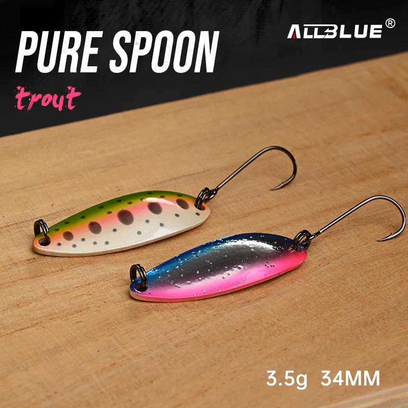 ALLBLUE Pure Spoon 3,5g Metallköder Angelköder für Bachgebiete Forellenmaterial Spinner Süßwasser-Angelausrüstung