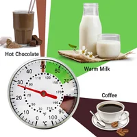5-Inch Dial Probe Thermometer 0-100 °C Milk Coffee Thermometer Instant Read Stainless Steel for Kitchen Food Cooking Milk Coffee 2