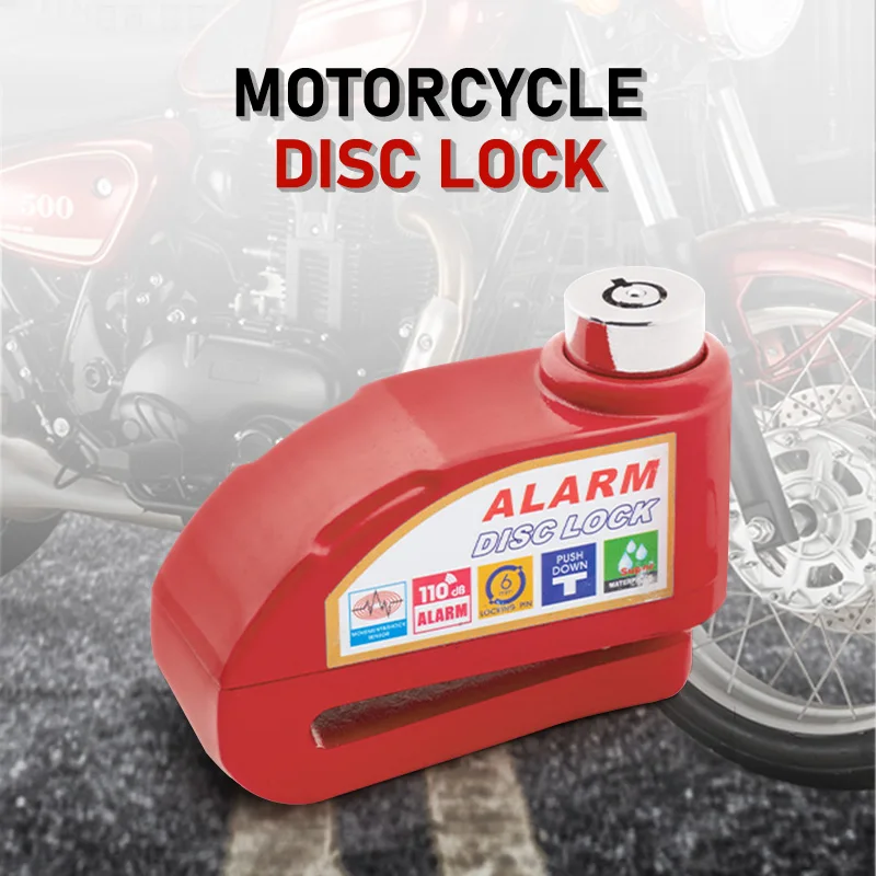 Universal Motorcycle disc brake lock Alarm Motorcycle Bicycle Lock Alarm Safety Protection Accessories Reliable Wheel Padlock