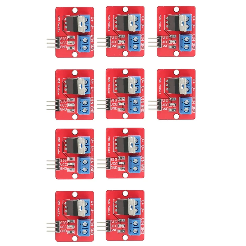 IRF520 MOS 드라이버 모듈 PWM 조광기, 탑 모스펫 버튼, IRF 520, 아두이노 MCU 암 라즈베리 파이, 0-24V, 10 개