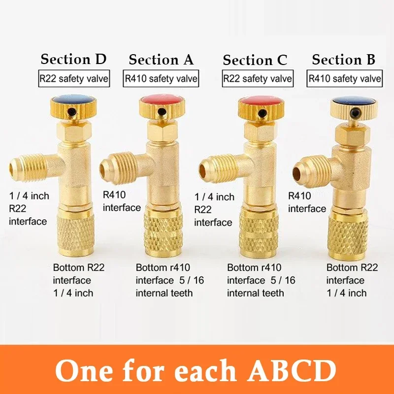 Refrigeration Charging Safety Adapter Valve, 1/4 SAE to 5/16 SAE