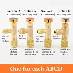 Refrigeration Charging Safety Adapter Valve, 1/4 SAE to 5/16 SAE (4pcs)