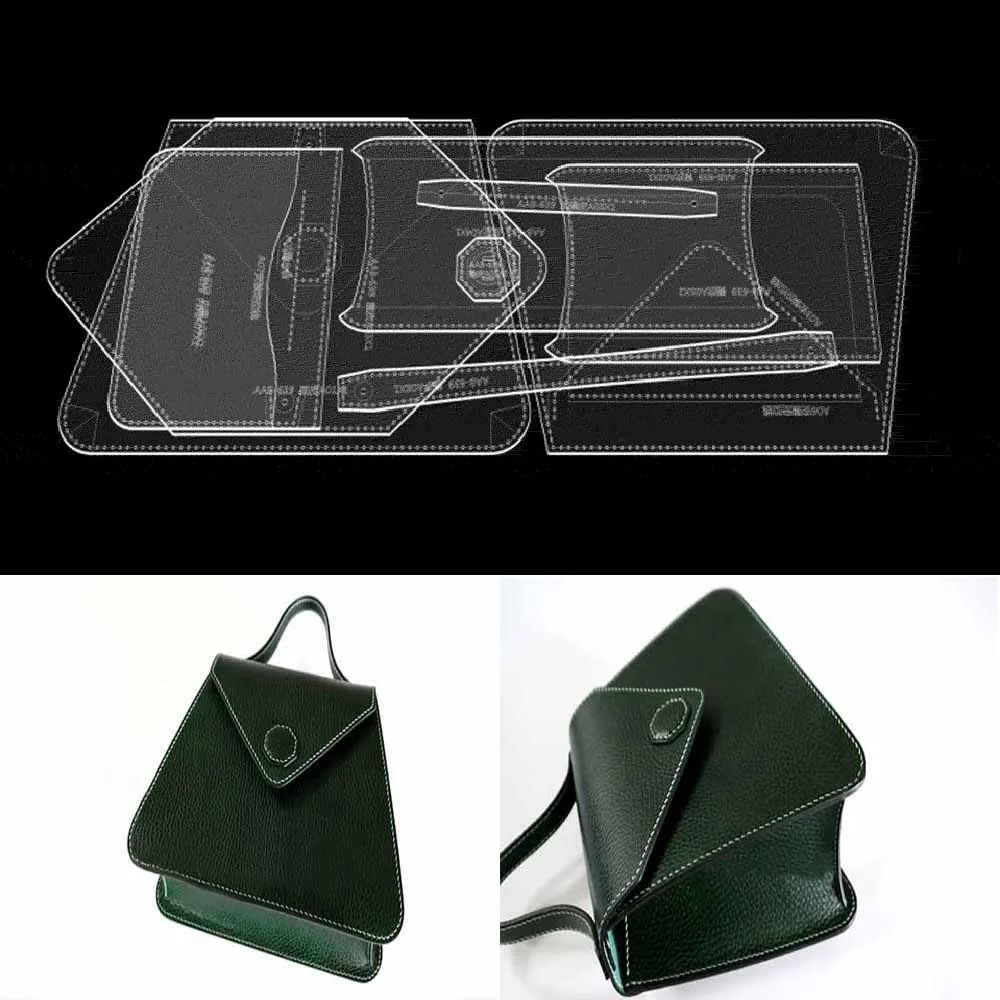 

Leather Bag Pattern Making with Kraft Paper and Acrylic Templates for Small backpack, one shoulder shoulder shoulder bag