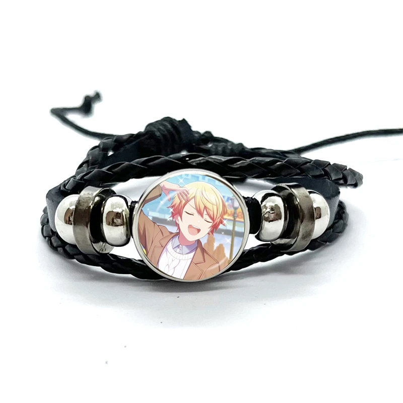 Project SEKAI Anime Wonderlands×Showtime Tenma Tsukasa Leather Bracelets Glass Multilayer Braided Bracelets Bangles Jewelry Gift 5