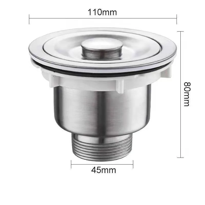 Kitchen Vegetable Basin Downcomer Fittings Sink Drain Pipe 304 Stainless Steel Drainer Deodorant Double-Slot Gadget Set