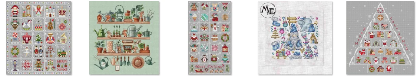 Handgemachte Home Decor Stickerei Kreuzstich Set Handarbeiten Kreuzstich Kits Baumwolle Metallic Canvas Nussknacker Kalender 41-46