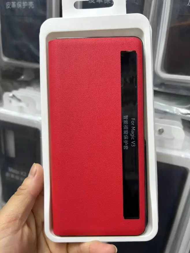 Premium PU Leather Wallet Case - Full Coverage Smart Window Protective Cover