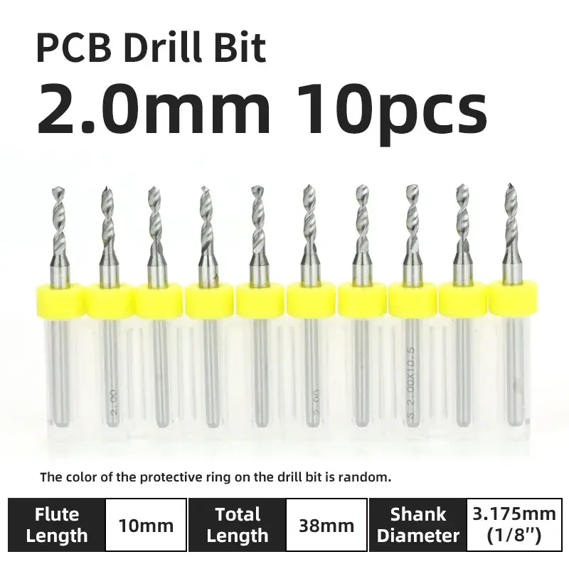 10pcs PCB Drill Bit Set Carbide Micro Drills For Printed Circuit Board 1/8" Fixed Shank Mini CNC Tungsten Steel Bits 0.1-3.175mm image 25