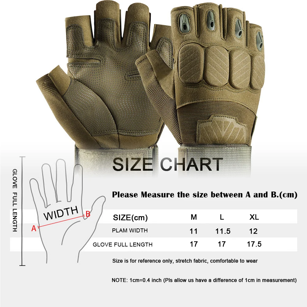 Outdoor Anti-slip Half Finger Gloves Men Women Sports Gloves Motorbike Cycling Climbing Hiking Biking Workout W01
