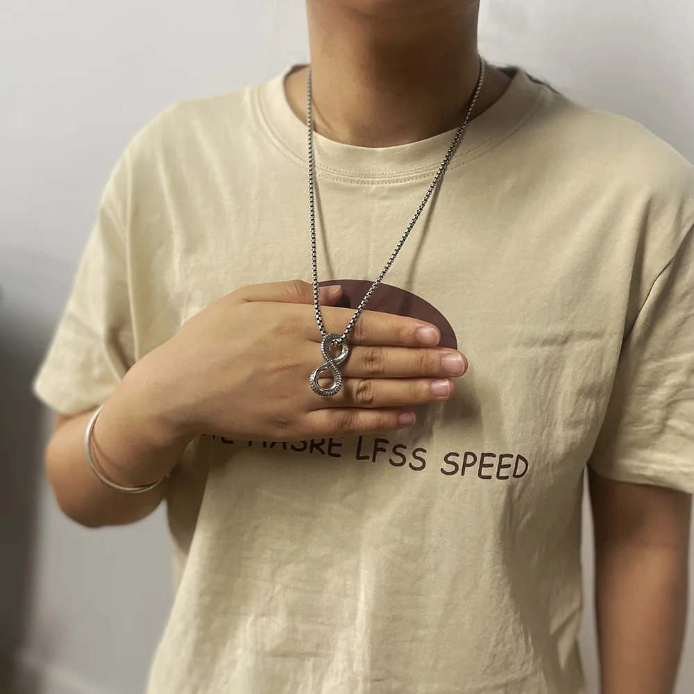  인피니트 심볼 뱀 패턴 펜던트 목걸이, 맞춤형 8 모양 동물 고급 주얼리