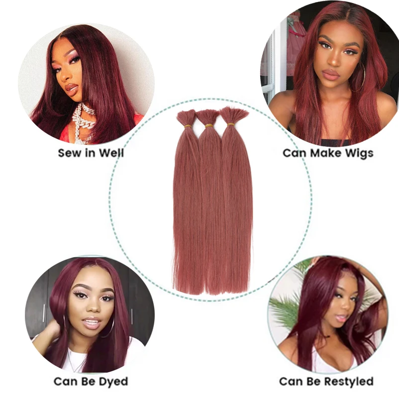 Human Hair Extensions Straight Bulk No Weft 100% Vietnam Remy Human 50g