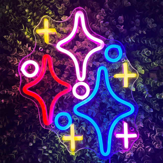 Sparkle Stars LED Neon Sign Room Wall Art Light Decor Twinkle