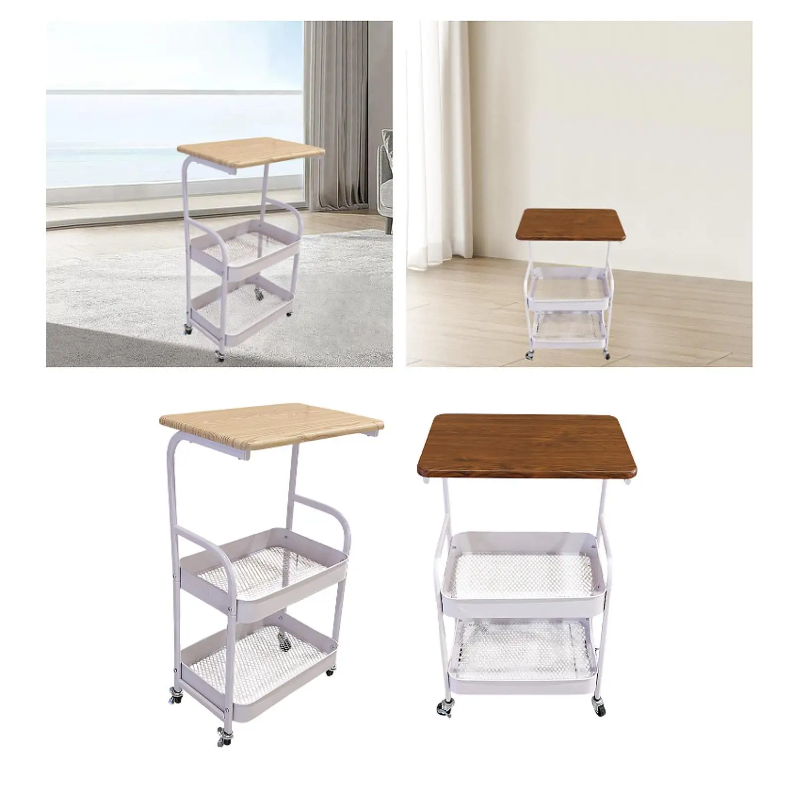 Storage Cart Rolling Utility Cart Fruits Holder Pantry Slide Out Organizer 3 Tier Slim Storage for Bathroom Bedroom