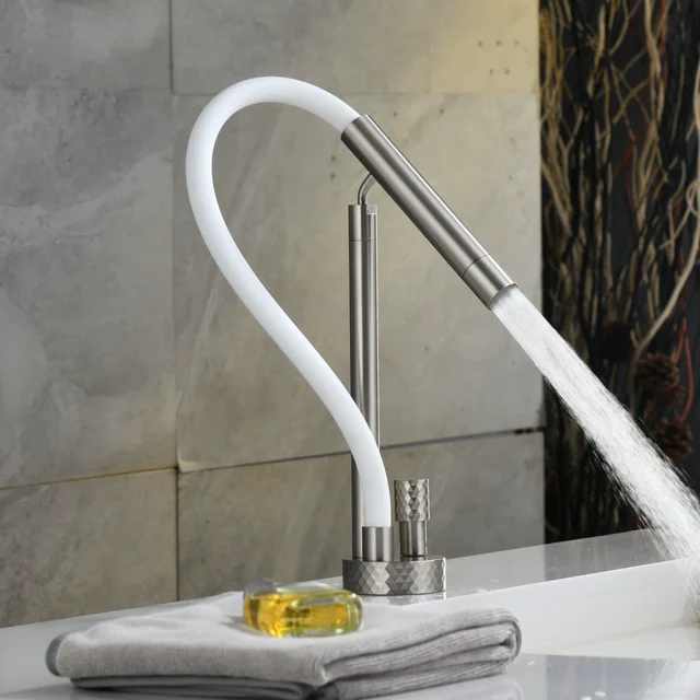 ก๊อกน้ำห้องน้ำสีโรสโกลด์ขัดเงา ก๊อกน้ำอ่างล้างหน้าสีทองขัดเงา ก๊อกน้ำทองเหลืองน้ำร้อนน้ำเย็น ก๊อกน้ำอ่างล้างหน้าสีนิกเกิล ก๊อกน้ำห้องน้ำสีเทา 5