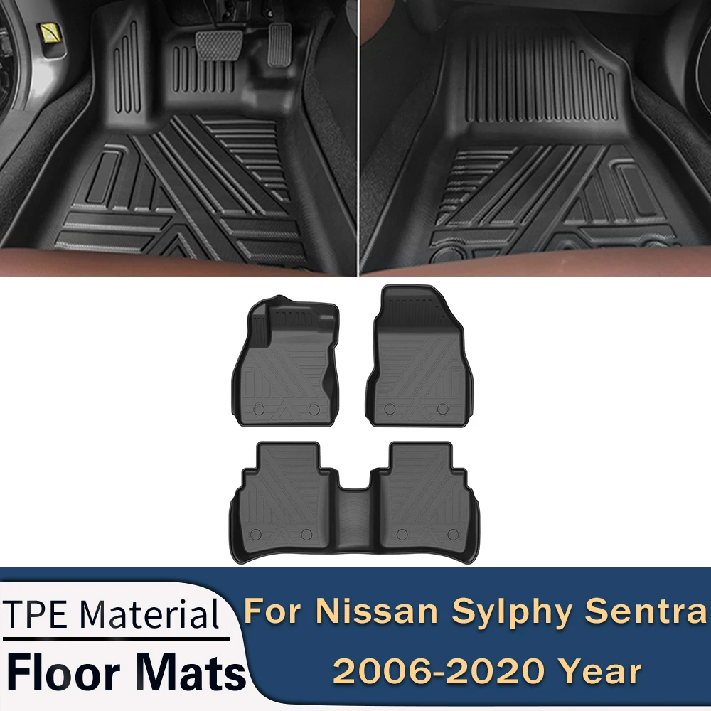 Para Nissan Sylphy Sentra G11 B17 B18 2006 2023 Car Floor Mats All