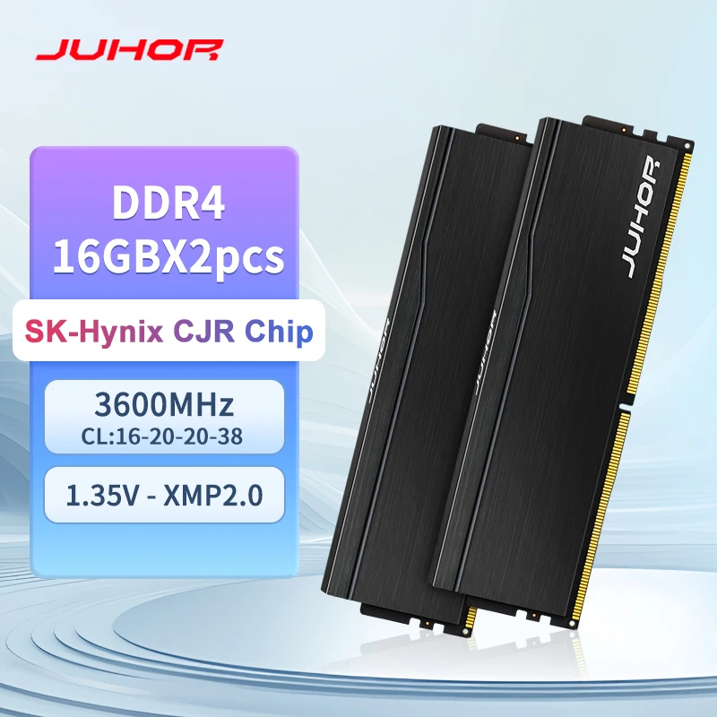JUHOR Memoria Ram DDR4 16G 3200MHz 3600MHz 16GX2 SK-Hynix Chip