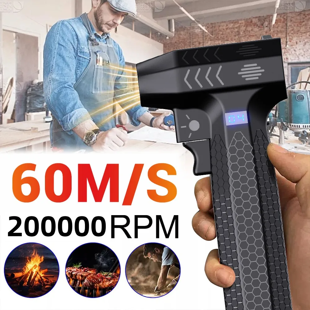 200000 RPM Electric Air Blower Turbo Jet Fan Brushless Motor High-Speed Turbo Violent Fan USB Rechargeable Powerful Dust Blower