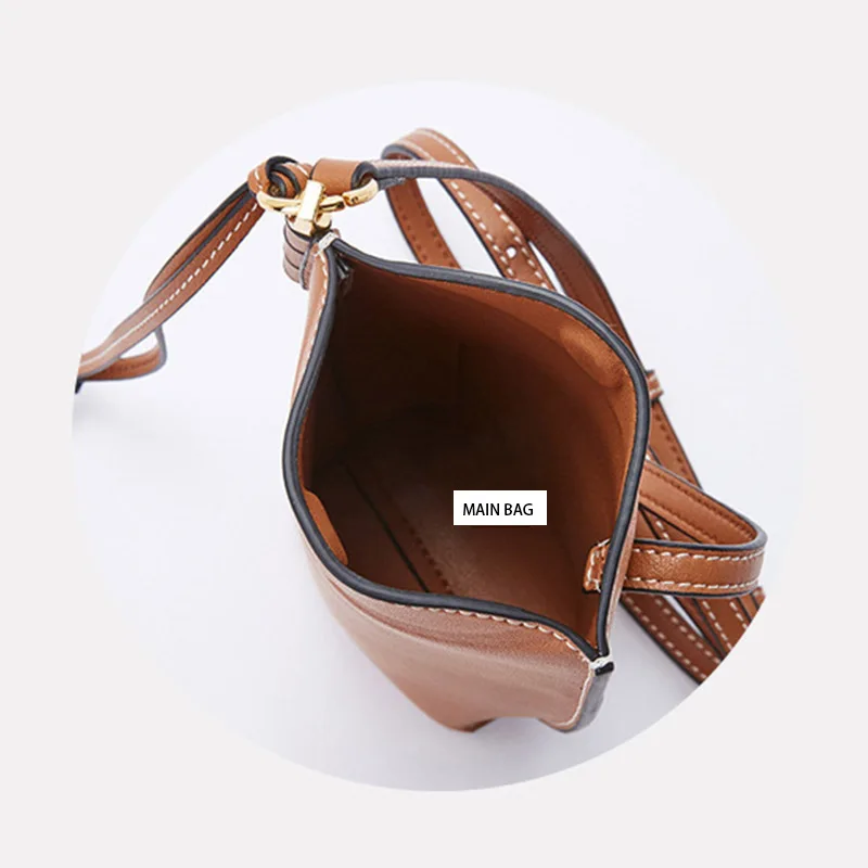 2022 New Mobile Phone Bag European and American Retro Leather Mini Bag Shoulder Messenger Bag Cow Leather Women's Bag
