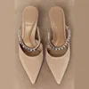 TRAF Women Rhinestone Pointed High Heels Sandals Woman Party High-heeled Sandals Spring Summer 2024 Wedding Bride Heeled Sandals 4