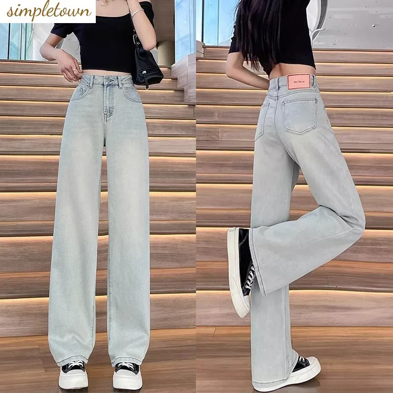 

Wide Leg Jeans for Women's Summer Slim 2024 New Small and Loose Fitting High Waisted Slimming Narrow Straight Leg Pants