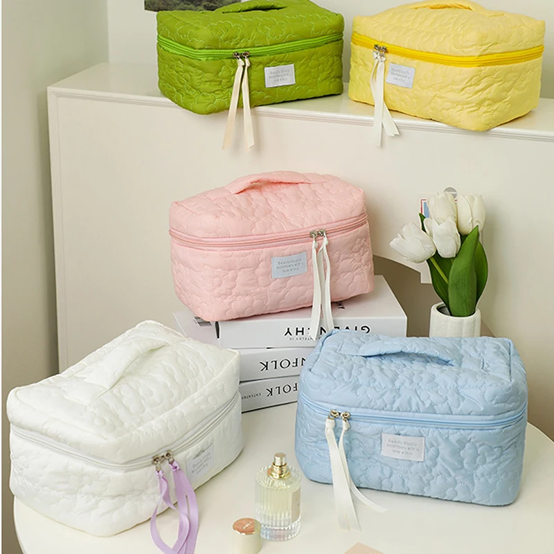 

Ins Travel Cosmetic Bag Portable Beauty Storage Toiletry Bag Makeup Pouch Corduroy Zipper Toiletry Cases Storage Box for Girl