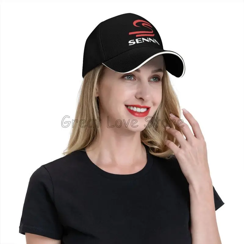 Cool Ayrton Senna Print Sandwich Baseball Cap Motocross Racing Bucket Cap Dad Hat Unisex Snapback Hats for Travel Hiking Fishing