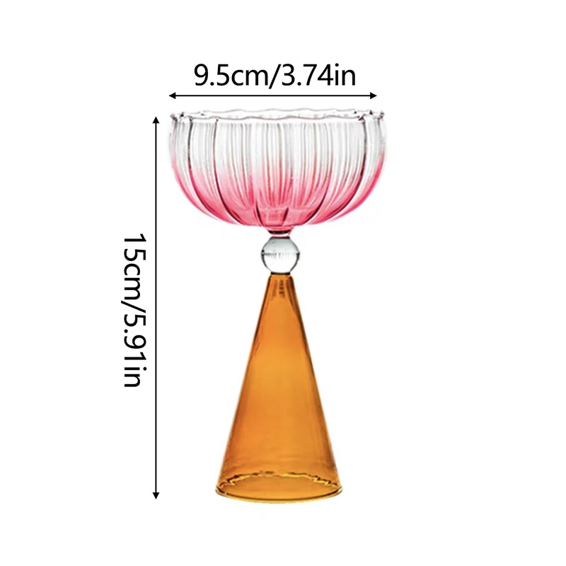 Description Picture 4 of itemGeometry Gradient Wine Glasses Personality Cocktail Glass Goblet Cup Bar Hotel Wedding Party Dessert Drinkware Home Decor Gift