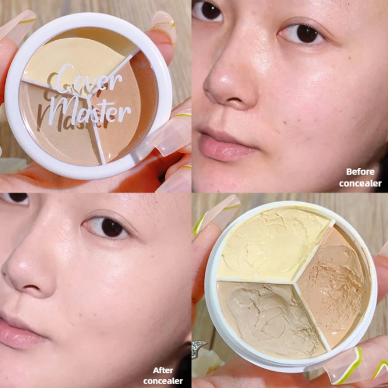 Pure holding makeup three color concealer spot acne print repair foundation dark circles are not easy to stick powder makeup concealer face concealer concealer foundation cream