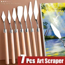 7Pcs Stainless Steel Oil Painting Palette Knife Artist Spatula Art Scraper Tool Spatula Palette Knife Cake Baking Supplies