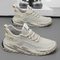 2025 summer fashion and versatile new flying woven breathable men's shoes, casual mesh shoes and sports shoes