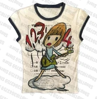 T-shirts bébé Y2k hauts T-shirts femme années 90 vêtements Vintage haut court femmes printemps 2025 femme Harajuku Kawaii vêtements esthétiques Goth 2