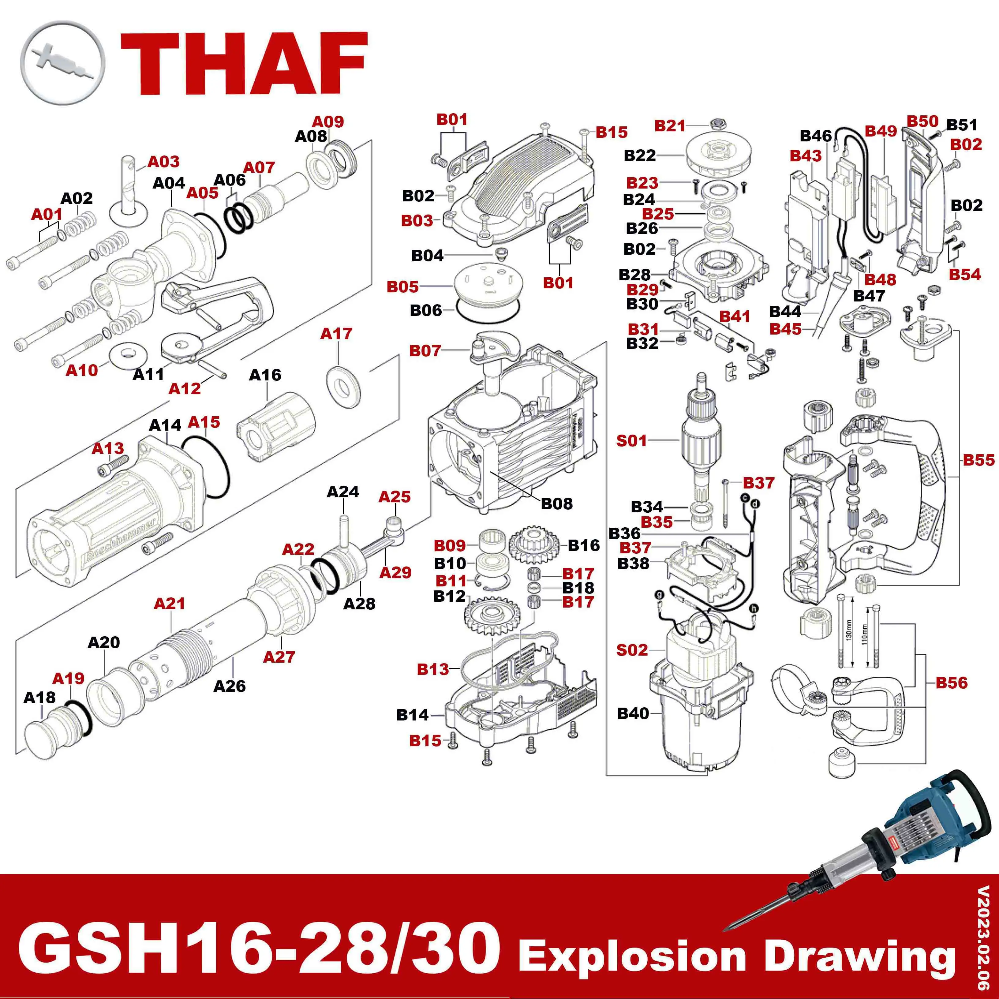 Retaining snap ring Replacement Spare Parts for Bosch Demolition Hammer