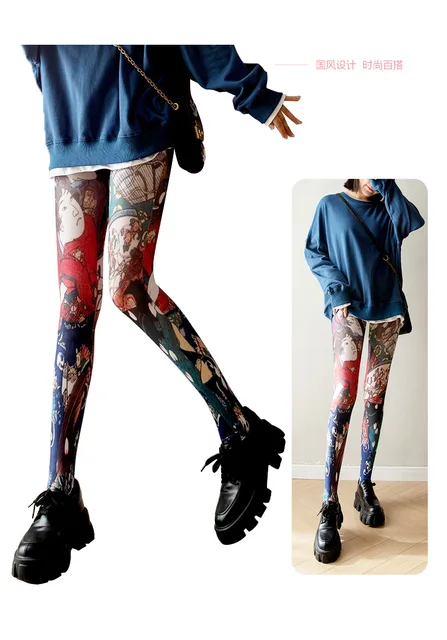 bedruckte strumpfhose