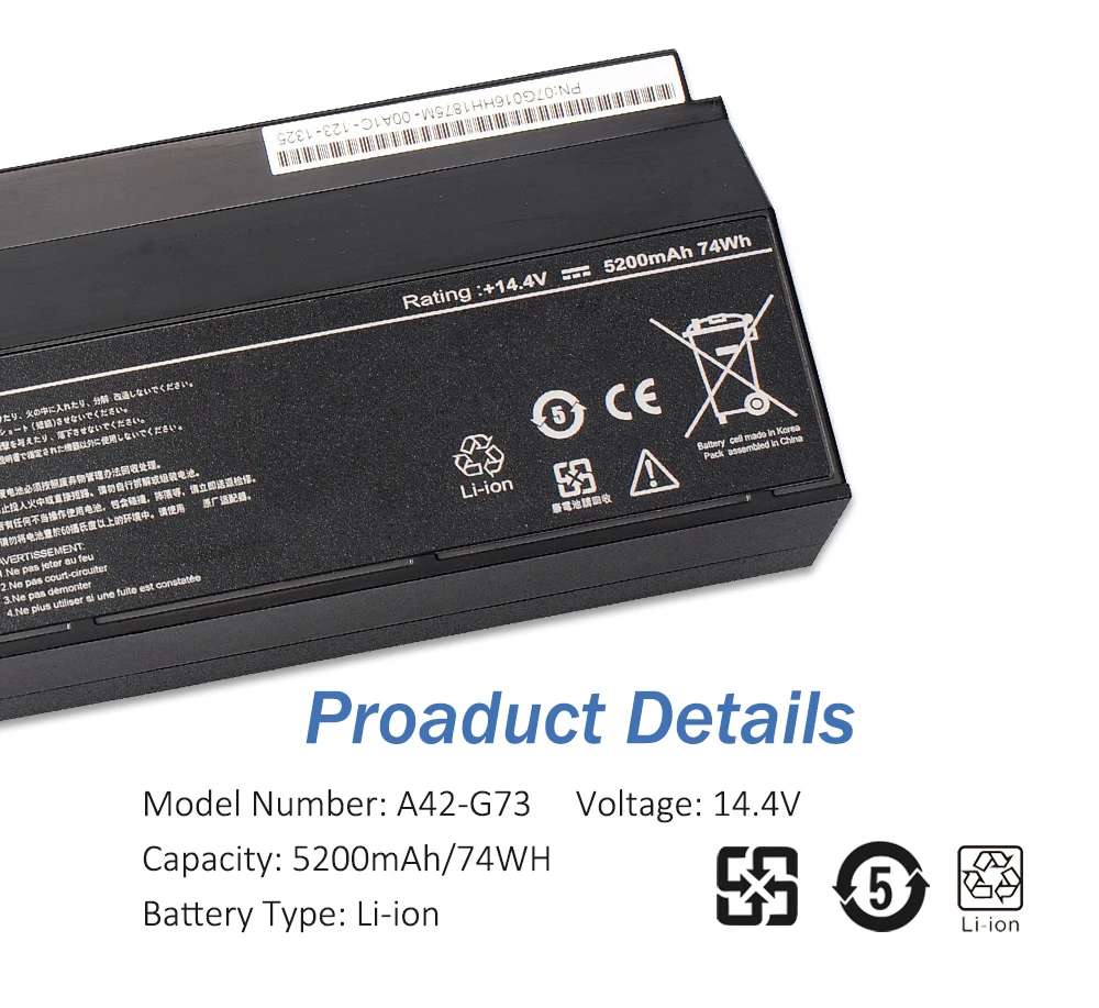 Etesbay A42-g73 5200mah da Bateria do Portátil para Asus G53 G53s G53j G53jw G53sx G73 G73s G73j G73jh G73jq G73jw G73jx G73sw G7352 - Imagem 5