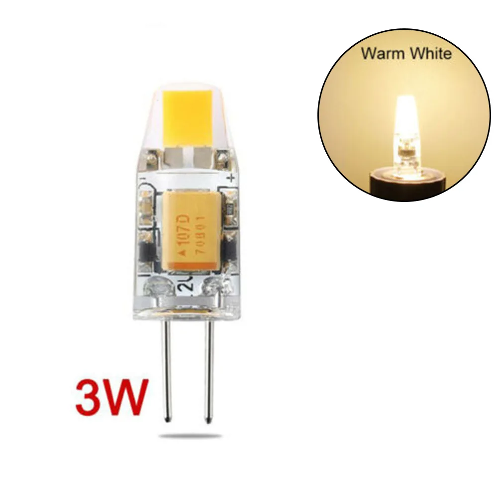 LED 전구 3000K 또는 6000K 3W 액세서리 COB DC12V 환경 할로겐 후드/냉장고/캐비닛 전구 교체 12V 3W, DC12V